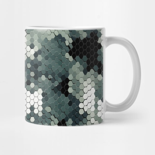 Blue Grey Digital Winter Snake Skin Camo Pattern by Pixelyx